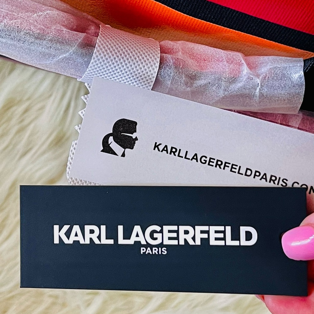 Karl Lagerfeld Xtra Large Black Rainbow Graphic Logo Tote | NWT - Picture 7 of 7